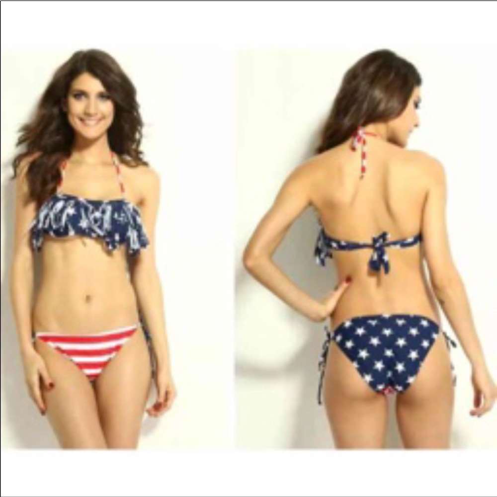 New FLAG bikini set RED white & Blue #USA #FLAG